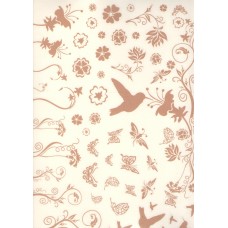 Ref. 78632 - DECALQUE FLORES E PASSAROS BEJE 2165/050